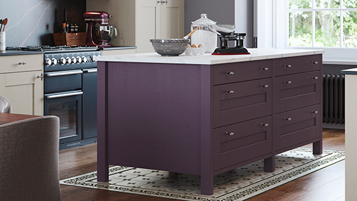 A freestanding kitchen island