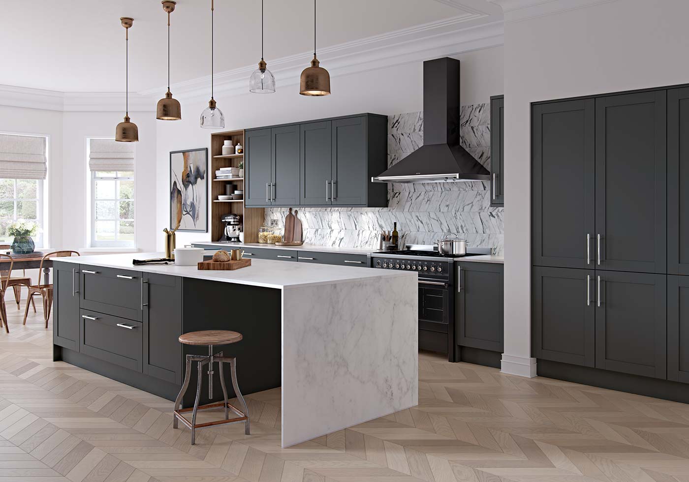 Dark grey kitchen