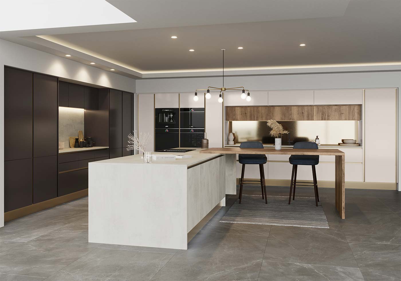 ultra modern handleless kitchen