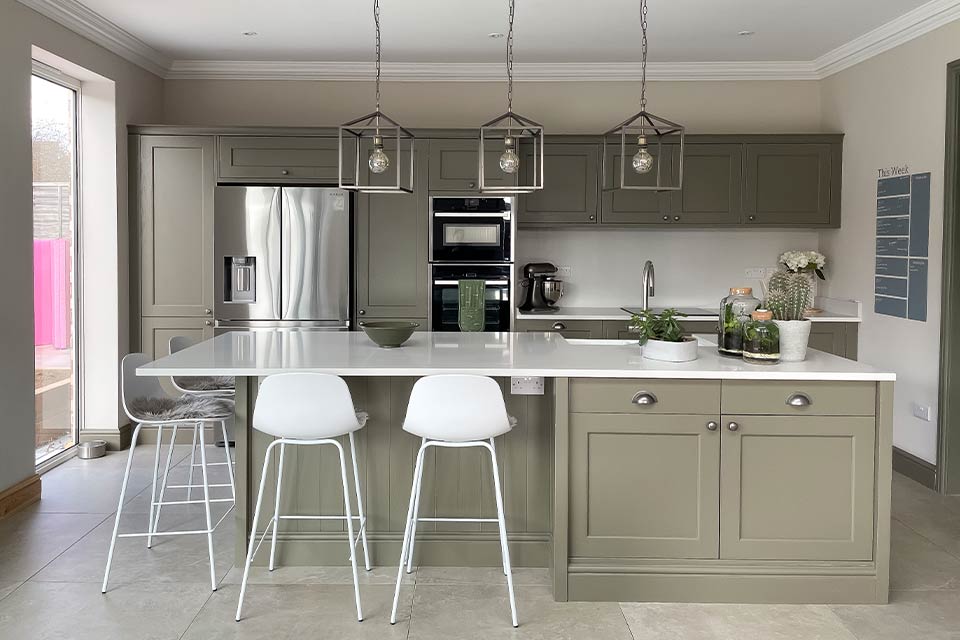 Olive green kitchen