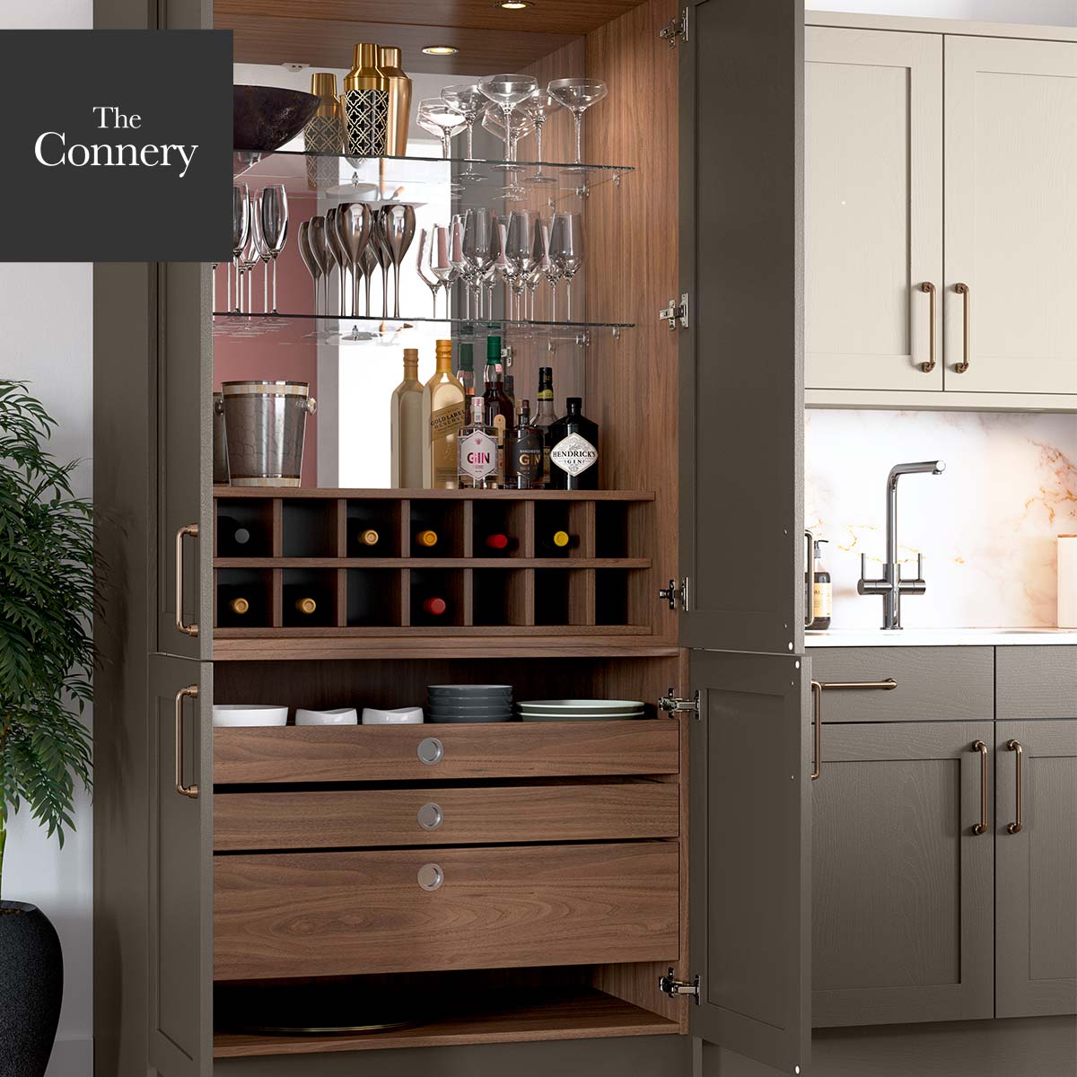 The Connery Cocktail Cabinet in Tuscan Walnut