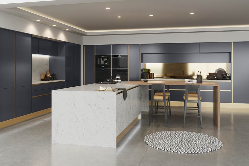 Modern blue kitchen